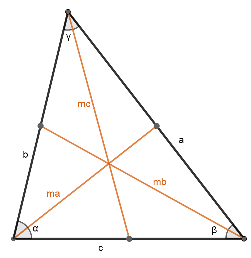 Вычислить длину медианы треугольника